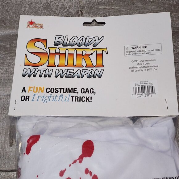 Loftus International Bloody Shirt with Buzz Saw Shirt Costume Gag Halloween - Picture 4 of 5